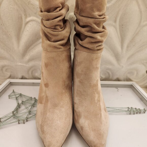 Calvin Klein Cerine Slouch Booties. Light Natural. Suede Leather. NIB. Size 6 - Picture 3 of 9